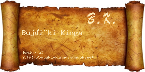 Bujáki Kinga névjegykártya